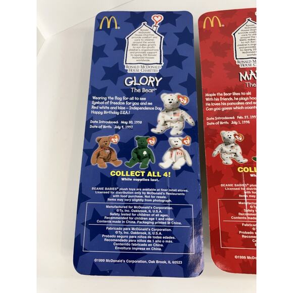 McDonald’s Happy Meal Ty Beanie Babies 1999 International Bear Bundle (4pcs) - Picture 7 of 13